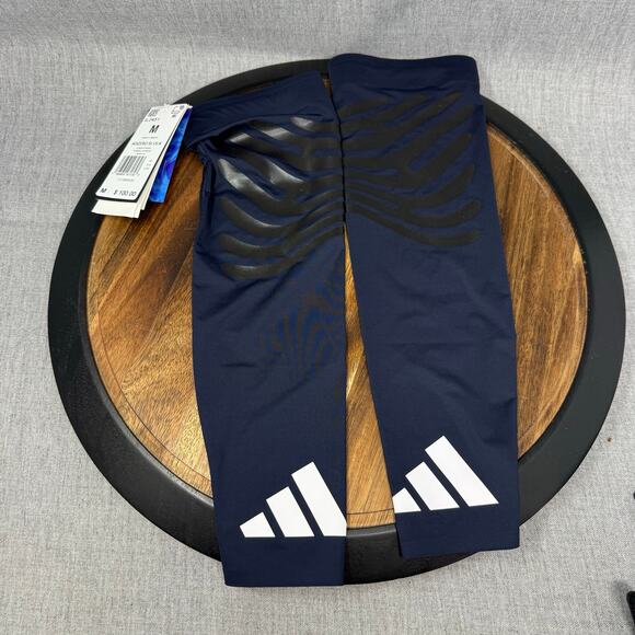 Men's Medium - Adidas Adizero Control Arm Sleeves Navy Blue Black IL2451 - Picture 1 of 2